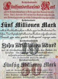 Banknoten - Deutsches Reich - Hyperinflation 1923 (© Wikipedia)
